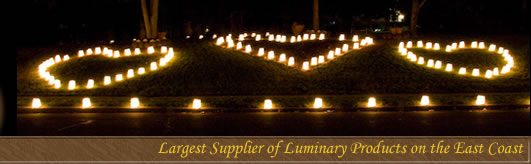 Heart shaped Luminaries covering a hillside